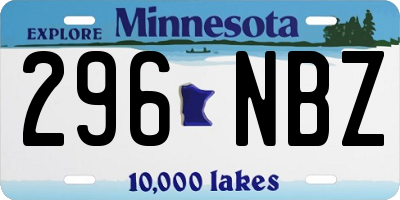 MN license plate 296NBZ