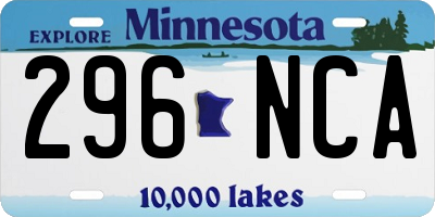 MN license plate 296NCA
