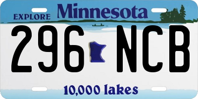 MN license plate 296NCB