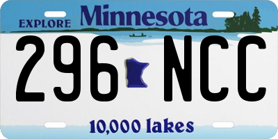 MN license plate 296NCC