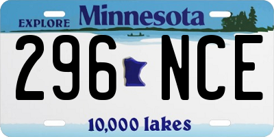 MN license plate 296NCE