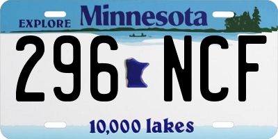 MN license plate 296NCF