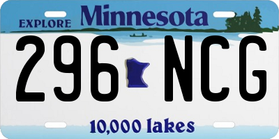 MN license plate 296NCG