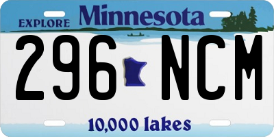 MN license plate 296NCM