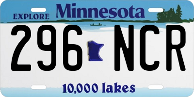MN license plate 296NCR