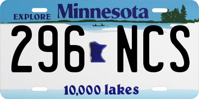 MN license plate 296NCS