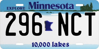 MN license plate 296NCT