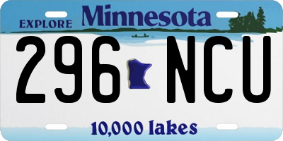 MN license plate 296NCU