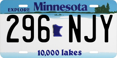 MN license plate 296NJY
