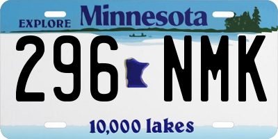 MN license plate 296NMK