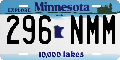 MN license plate 296NMM
