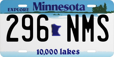 MN license plate 296NMS
