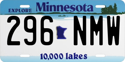 MN license plate 296NMW