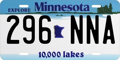 MN license plate 296NNA