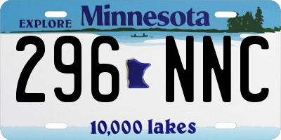 MN license plate 296NNC