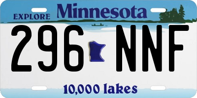 MN license plate 296NNF