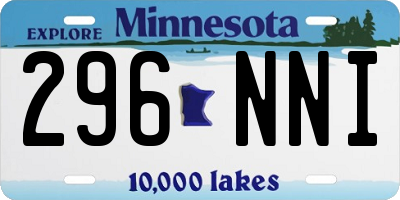 MN license plate 296NNI