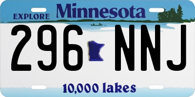 MN license plate 296NNJ