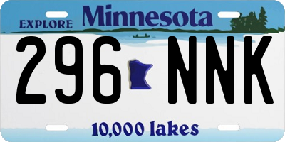 MN license plate 296NNK