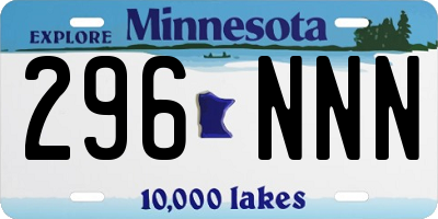 MN license plate 296NNN