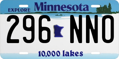 MN license plate 296NNO
