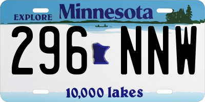 MN license plate 296NNW