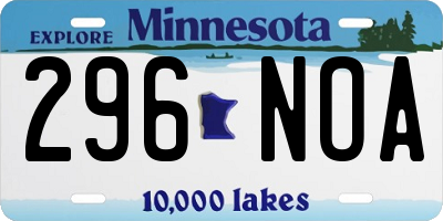MN license plate 296NOA