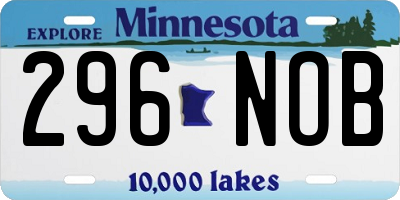 MN license plate 296NOB