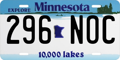 MN license plate 296NOC