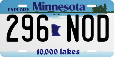 MN license plate 296NOD