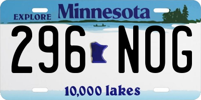 MN license plate 296NOG