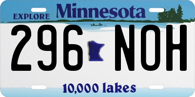 MN license plate 296NOH
