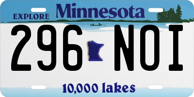 MN license plate 296NOI