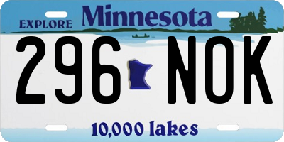 MN license plate 296NOK