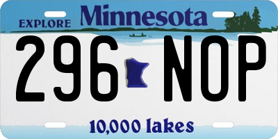 MN license plate 296NOP