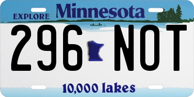 MN license plate 296NOT