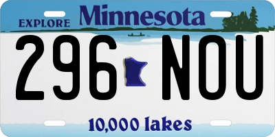 MN license plate 296NOU