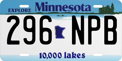MN license plate 296NPB