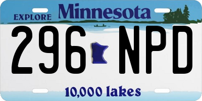 MN license plate 296NPD