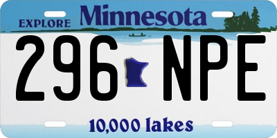 MN license plate 296NPE