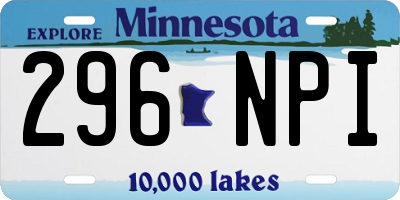 MN license plate 296NPI