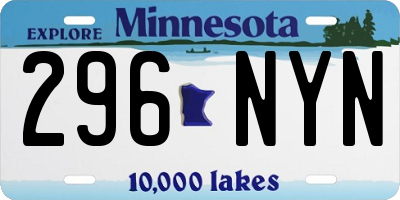 MN license plate 296NYN