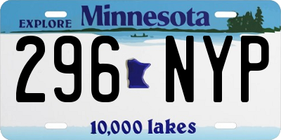 MN license plate 296NYP