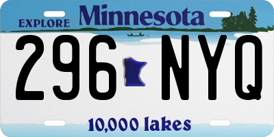MN license plate 296NYQ