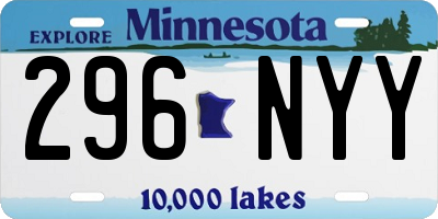 MN license plate 296NYY