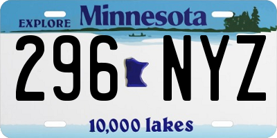 MN license plate 296NYZ