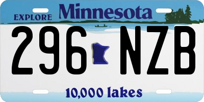 MN license plate 296NZB