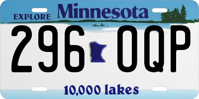 MN license plate 296OQP