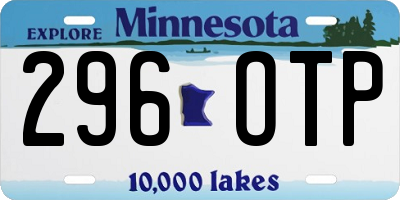 MN license plate 296OTP