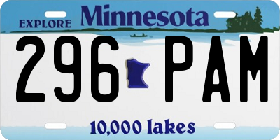MN license plate 296PAM